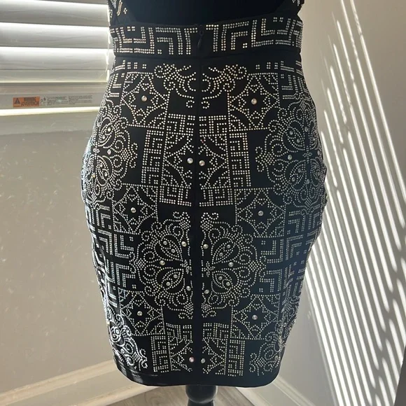 Akira Rhinestone low plunge halter dress. - Picture 8 of 9